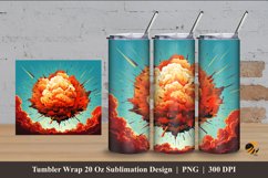 Retro Explosion Tumbler Wrap Sublimation Design 4 Product Image 1