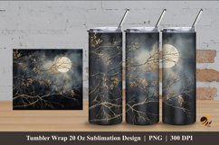 Misty Moon Tumbler Wrap Sublimation Design 4 Product Image 1