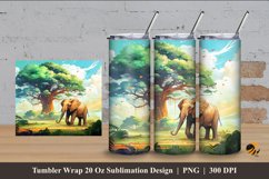 Rainbow Elephant Tumbler Wrap Sublimation Design 4 Product Image 1