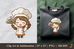Cute Chef DTF Sublimation Clipart Design 4 Product Image 1