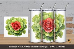 Red Lettuce Tumbler Wrap Sublimation Design 4 Product Image 1