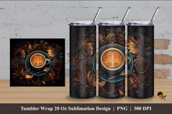 Mocca Art Tumbler Wrap Sublimation Design 4 Product Image 1