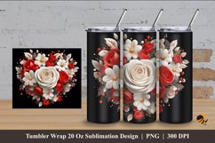 Love Boquet Floral Tumbler Wrap Sublimation Design 4 Product Image 1