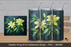 Ylang Ylang Flower Tumbler Wrap Sublimation Design 4 Product Image 1