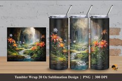 Panorama Waterfall Tumbler Wrap Sublimation Design 4 Product Image 1