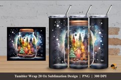 Gingerbread Man At Forest Tumbler Wrap Sublimation Design 4 Product Image 1