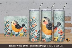 Cute Quail Tumbler Wrap Sublimation Design 4 Product Image 1
