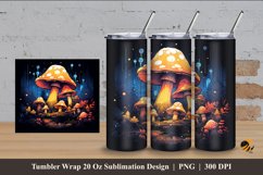 Mushroom Tumbler Wrap Sublimation Design 4 Product Image 1