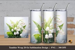 Lily Valley Tumbler Wrap Sublimation Design 4 Product Image 1