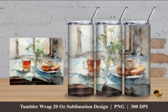 Morning Coffee Milk Tumbler Wrap Sublimation Design 4 Product Image 1