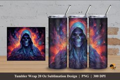 Fire Ghost Tumbler Wrap Sublimation Design 4 Product Image 1