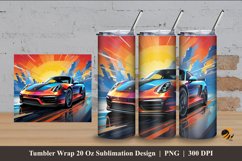 Colorful Car Tumbler Wrap Sublimation Design 4 Product Image 1