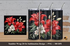 Lovely Flowers Tumbler Wrap Sublimation Design 4 Product Image 1