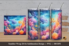 Colorful Ocean Tumbler Wrap Sublimation Design 4 Product Image 1