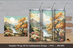 View of Euphorbia Tumbler Wrap Sublimation Design 4 Product Image 1