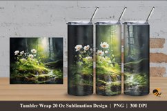 Forest Flower Tumbler Wrap Sublimation Design 4 Product Image 1
