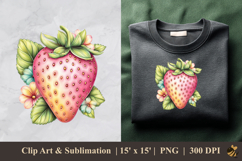 Pinky Strawberry DTF Sublimation Clipart Design 4 Product Image 1