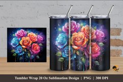Beauty Spray Rose Tumbler Wrap Sublimation Design 4 Product Image 1