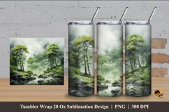 Old Forest Tumbler Wrap Sublimation Design 4 Product Image 1