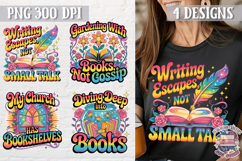 Book Lovers Quote Colorful Clipart PNG Sublimation 4 Designs Product Image 1