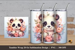 Panda Tumbler Wrap Sublimation Design 4 Product Image 1