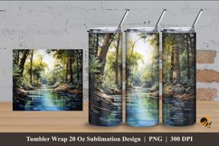 River Forest Tumbler Wrap Sublimation Design 4 Product Image 1