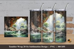 Waterfall Hill Tumbler Wrap Sublimation Design 4 Product Image 1