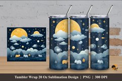 Night Dream Tumbler Wrap Sublimation Design 4 Product Image 1