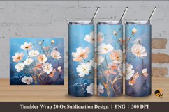 Babys Breath Flower Tumbler Wrap Sublimation Design 4 Product Image 1