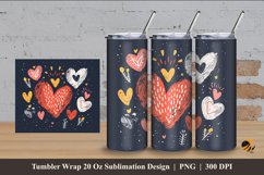 Simple Love Tumbler Wrap Sublimation Design 4 Product Image 1