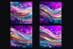 Golden Pink Wave Stripes backgrounds | Glitter Digital Paper Product Image 1
