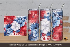 Beauty Foral Batik Tumbler Wrap Sublimation Design 4 Product Image 1