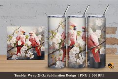 Red Cockatoo Tumbler Wrap Sublimation Design 4 Product Image 1