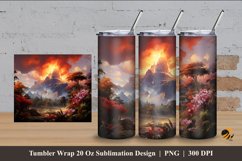 Volcanic Forest Tumbler Wrap Sublimation Design 4 Product Image 1