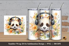 Baby Panda Tumbler Wrap Sublimation Design 4 Product Image 1