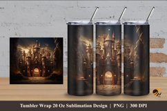 Fantasy Castle Tumbler Wrap Sublimation Design 4 Product Image 1
