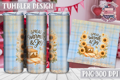 Sublimation Tumbler WRAP Vintage Quote Farm Sunflowers Product Image 1