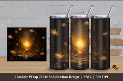 Sparkling Flowers Tumbler Wrap Sublimation Design 4 Product Image 1