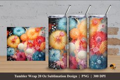 Colorful Mushroom Tumbler Wrap Sublimation Design 4 Product Image 1