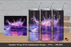 Splash Clear Flower Tumbler Wrap Sublimation Design 4 Product Image 1