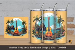 Nature And Guitar Tumbler Wrap Sublimation Design 4 Product Image 1