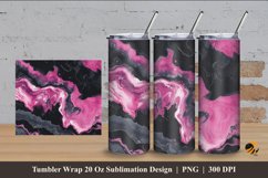 Black Pink Marble Tumbler Wrap Sublimation Design 4 Product Image 1