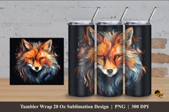 Flame Fox Tumbler Wrap Sublimation Design 4 Product Image 1