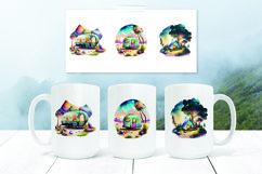 Watercolor Magical Camping Clipart Sublimation Product Image 4