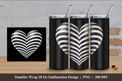 Black White Love Tumbler Wrap Sublimation Design 4 Product Image 1