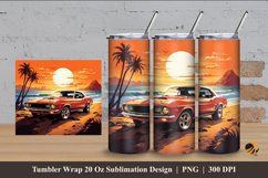 Car At Beach Tumbler Wrap Sublimation Design 4 Product Image 1