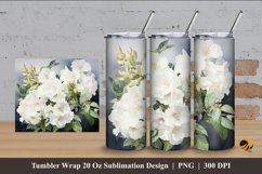 Bougainvillea Flower Tumbler Wrap Sublimation Design 4 Product Image 1