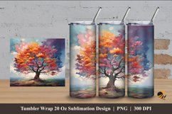 Twinkling Tree Tumbler Wrap Sublimation Design 4 Product Image 1
