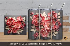 Lovely Peony Tumbler Wrap Sublimation Design 4 Product Image 1