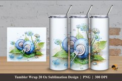 Blue Snail Tumbler Wrap Sublimation Design 4 Product Image 1
